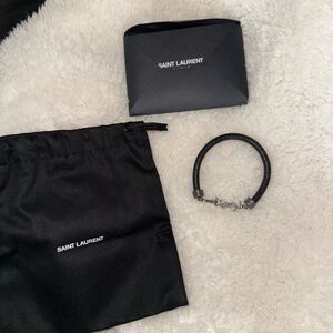 Saint Laurent Black and Silver Bracelet